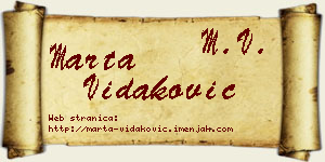 Marta Vidaković vizit kartica